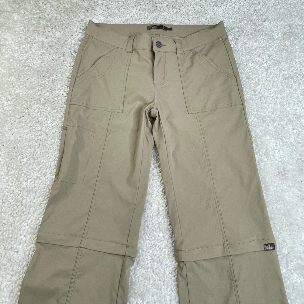 Prana Monarch Convertible Nylon Pants Khaki Hiking Camping Outdoors Stretch Sz 8 - Picture 9 of 15